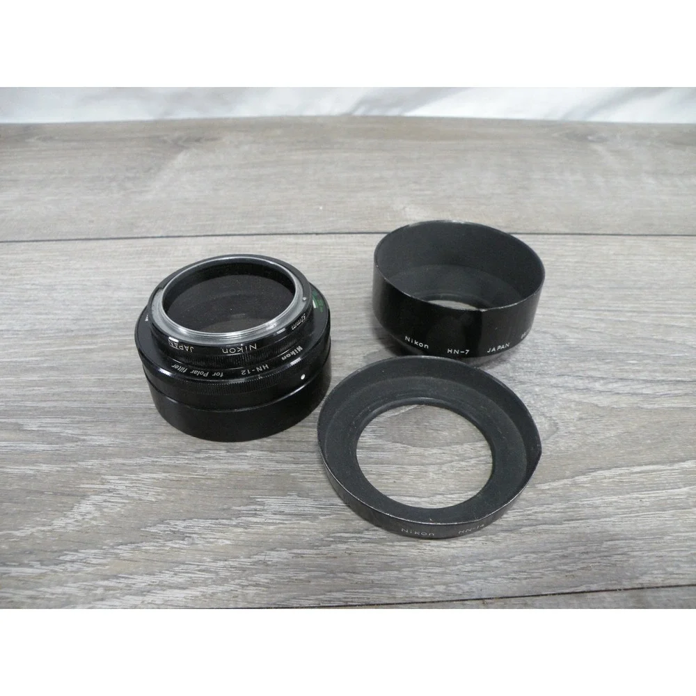 Nikon HN-7 HN-12 HN-14 Lens Hoods & Filter Adapter Ring Set 52mm Japan